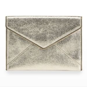 Rebecca Minkoff Leo Envelope Clutch in Champagne Gold (NWT)